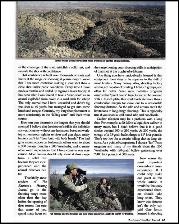 Eastmans Hunting Journal magazine article image